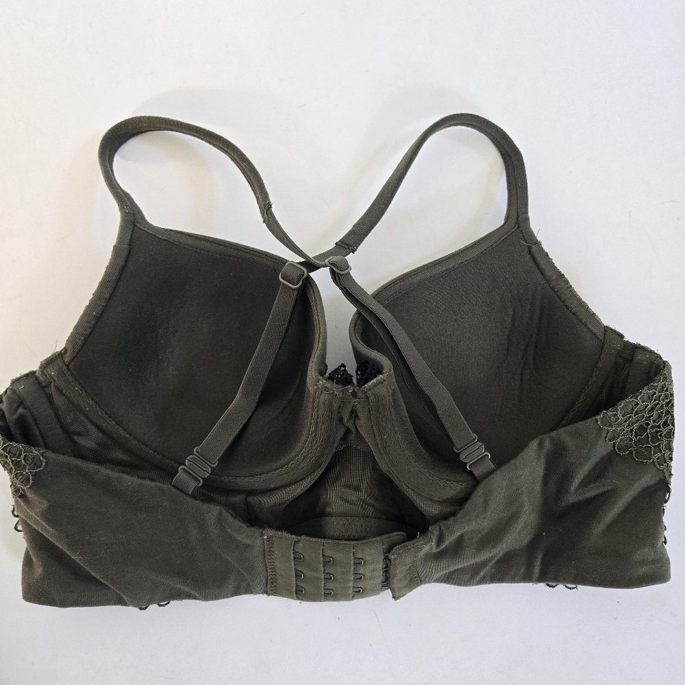 Victoria secret body by Victoria lined demi bust olive green with lace sz 34B - Picture 7 of 8